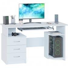 Удобный компьютерный стол. Столешница имеет анатомическую форму, она изготовлена из высококачественного ЛДСП отечественного производства толщиной 16 мм, отделана противоударной кромкой ПВХ. Стол оснащен тумбой с тремя ящиками и полкой под системный блок. Полочка под клавиатуру имеет размеры 650 х 356 мм.Внутренний размер ящиков составляет 476 х 310 мм, что позволит разместить в них документы формата А4, канцелярские принадлежности и необходимые мелочи.Стол универсальный и может быть собран как в правом, так и в левом исполнении (зависит от расположения системного блока).Обратите внимание! Задняя стенка тумбы сделана из ДВП серого цвета.Изделие поставляется в разобранном виде. Хорошо упаковано в гофротару вместе с необходимой фурнитурой для сборки и подробной инструкцией. Удобный компьютерный стол. Столешница имеет анатомическую форму, она изготовлена из высококачественного ЛДСП отечественного производства толщиной 16 мм, отделана противоударной кромкой ПВХ. Стол оснащен тумбой с тремя ящиками и полкой под системный блок. Полочка под клавиатуру имеет размеры 650 х 356 мм.Внутренний размер ящиков составляет 476 х 310 мм, что позволит разместить в них документы формата А4, канцелярские принадлежности и необходимые мелочи.Стол универсальный и может быть собран как в правом, так и в левом исполнении (зависит от расположения системного блока).Обратите внимание! Задняя стенка тумбы сделана из ДВП серого цвета.Изделие поставляется в разобранном виде. Хорошо упаковано в гофротару вместе с необходимой фурнитурой для сборки и подробной инструкцией.