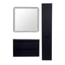 Комплект мебели Бергамо мини 80 подвесная Люкс Plus черный антискрейч Комплект мебели Бергамо мини 80 подвесная Люкс Plus черный антискрейч