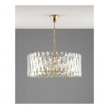 Подвесная люстра Esme в классическом стиле. Металлический каркас золотистого цвета дополнен вставками из прозрачного хрусталя. Расположенные крест-накрест по окружности, они создают изумительную игру света при освещении. Стильный дизайн люстры дополнит любой современный интерьер. С площадью освещения 18 кв. м люстра станет идеальным выбором для больших комнат, а также для обеденной зоны или зала. В качестве источника света подойдут лампы с цоколем Е14 в количестве 8 штук. При необходимости высоту люстры можно отрегулировать с помощью подвесной цепи. Подвесная люстра Esme в классическом стиле. Металлический каркас золотистого цвета дополнен вставками из прозрачного хрусталя. Расположенные крест-накрест по окружности, они создают изумительную игру света при освещении. Стильный дизайн люстры дополнит любой современный интерьер. С площадью освещения 18 кв. м люстра станет идеальным выбором для больших комнат, а также для обеденной зоны или зала. В качестве источника света подойдут лампы с цоколем Е14 в количестве 8 штук. При необходимости высоту люстры можно отрегулировать с помощью подвесной цепи.