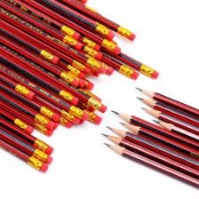 Деревянные простые карандаши HB с ластиком, набор из 10 штук Деревянные простые карандаши HB с ластиком, набор из 10 штук