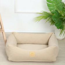 Лежанка для собак и кошек со съемным чехлом IvPetRoom Comfort XS 50x40 микровелюр бежевый Лежанка для собак и кошек со съемным чехлом IvPetRoom Comfort XS 50x40 микровелюр бежевый