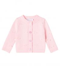 Детский кардиган из хлопка и шерсти с бантом Monnalisa, Rosa Fairytale Детский кардиган из хлопка и шерсти с бантом Monnalisa, Rosa Fairytale