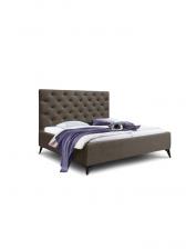 Кровать односпальная «Фрейм КАРЕТНАЯ СТЯЖКА», высокие ножки, спальное место 900x2000 мм, ткань вивальди 8, цвет шоколад Кровать односпальная «Фрейм КАРЕТНАЯ СТЯЖКА», высокие ножки, спальное место 900x2000 мм, ткань вивальди 8, цвет шоколад