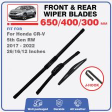 Для Honda CR-V CRV 5-го поколения RW 2017-2022 передние и задние щетки стеклоочистителя лобовое стекло 26 "16" 12 "аксессуары сменные стержни Для Honda CR-V CRV 5-го поколения RW 2017-2022 передние и задние щетки стеклоочистителя лобовое стекло 26 "16" 12 "аксессуары сменные стержни