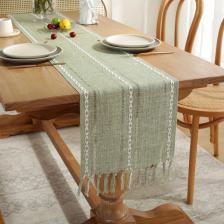 Sage Green Cotton Linen Table Runner Sage Green Cotton Linen Table Runner