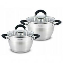 Набор кастрюль Kamille из 4 предметов (1.8л, 2.5л) из нержавеющей стали KM-5753 Набор кастрюль Kamille из 4 предметов (1.8л, 2.5л) из нержавеющей стали KM-5753