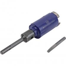 Коронка алмазная по бетону SDS+ 45 мм безударная Strong СТК-06400045 имеет стальной корпус цилиндрической формы с сегментированной и покрытой алмазной крошкой режущей частью. Поставляется в сборе с острым центровочным твердосплавным сверлом, наделенным переходником с М16 на SDS-plus. Предназначена для безударного сверления твердых материалов без использования охлаждающей жидкости. Рекомендуется для выполнения глухих подрозеточных отверстий в кирпиче, бетоне (в том числе и армированном), керамограните и железобетоне. Имеет высокую производительность и высокую скорость сверления. Внимание, изображение товара может отличаться от реального! Верные параметры указаны в технических характеристиках товара. Коронка алмазная по бетону SDS+ 45 мм безударная Strong СТК-06400045 имеет стальной корпус цилиндрической формы с сегментированной и покрытой алмазной крошкой режущей частью. Поставляется в сборе с острым центровочным твердосплавным сверлом, наделенным переходником с М16 на SDS-plus. Предназначена для безударного сверления твердых материалов без использования охлаждающей жидкости. Рекомендуется для выполнения глухих подрозеточных отверстий в кирпиче, бетоне (в том числе и армированном), керамограните и железобетоне. Имеет высокую производительность и высокую скорость сверления. Внимание, изображение товара может отличаться от реального! Верные параметры указаны в технических характеристиках товара.