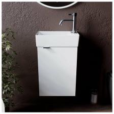 Подвесная тумба Sancos Mini 355x205x500, с распашной дверцей, внутри 1 полка, белый глянец, арт. MN35WR Подвесная тумба Sancos Mini 355x205x500, с распашной дверцей, внутри 1 полка, белый глянец, арт. MN35WR