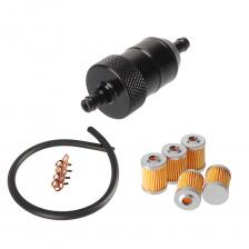 Универсальный 8 мм комплект бензинового топливного фильтра для мотоцикла, скутера, квадроцикла с зажимами для масляных трубок, многоразовый моющийся топливный фильтрующий элемент Универсальный 8 мм комплект бензинового топливного фильтра для мотоцикла, скутера, квадроцикла с зажимами для масляных трубок, многоразовый моющийся топливный фильтрующий элемент