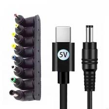 Кабель-переходник USB C на DC5521 с 8 наконечниками Кабель-переходник USB C на DC5521 с 8 наконечниками