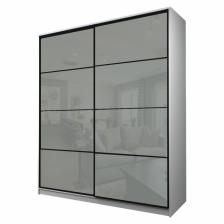 Шкаф - купе Max-МШ-23-6-20/2-22, 2000x600x2300 мм, цвет белый шагрень/стекло светло - серое Шкаф - купе Max-МШ-23-6-20/2-22, 2000x600x2300 мм, цвет белый шагрень/стекло светло - серое