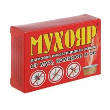 Дымовая инсектицидная шашка Мухояр от мух, комаров и ос, 50 г Дымовая инсектицидная шашка Мухояр от мух, комаров и ос, 50 г