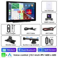 Jansite 10,1-дюймовый автомобильный видеорегистратор 4K Carplay Android Auto Dashcam Зеркальный видеоплеер с двумя объективами Bluetooth AUX Mirror-Link 1080P Задняя камера Jansite 10,1-дюймовый автомобильный видеорегистратор 4K Carplay Android Auto Dashcam Зеркальный видеоплеер с двумя объективами Bluetooth AUX Mirror-Link 1080P Задняя камера