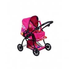 Коляска-люлька для кукол цикламеновая с отделкой с сердечкам 9672/цвeт№3 Коляска-люлька для кукол цикламеновая с отделкой с сердечкам 9672/цвeт№3