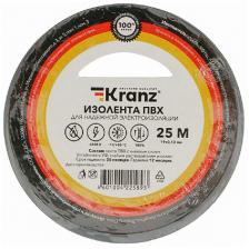 Изолента Kranz ПВХ, 0.13х19 мм, 25 м, серая Изолента Kranz ПВХ, 0.13х19 мм, 25 м, серая