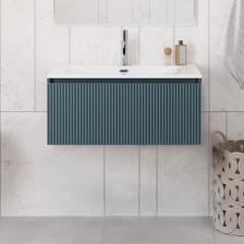 Тумба с раковиной BelBagno Uno 80 подвесная, 1 ящик, матовая голубая Тумба с раковиной BelBagno Uno 80 подвесная, 1 ящик, матовая голубая