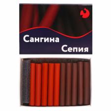 Набор сангина и сепия, 10 шт., (длина 55±1 мм; диаметр 8 мм± 1 мм), в картонной коробке Набор сангина и сепия, 10 шт., (длина 55±1 мм; диаметр 8 мм± 1 мм), в картонной коробке