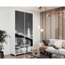 Шкаф – купе BRIGHT, 1400x600x2300 мм, цвет белый шёлк/белый шёлк Шкаф – купе BRIGHT, 1400x600x2300 мм, цвет белый шёлк/белый шёлк