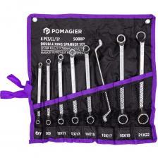 Набор накидных ключей от бренда POMAGIER включает 8 двусторонних инструментов с размерами от 6x7 мм до 21x22 мм, каждый из которых отогнут на 75 градусов. Такая геометрия делает их особенно удобными при работе в ограниченном пространстве, где прямой доступ невозможен. Изготовленные из прочной хромованадиевой стали (CrV) и покрытые антикоррозийным слоем, ключи рассчитаны на длительную эксплуатацию в условиях мастерской, СТО или домашнего ремонта.ПреимуществаУгол изгиба 75° — эргономика в действии Обеспечивает комфортный доступ к крепежу в труднодоступных местах, снижает нагрузку на кисть и запястье при длительной работе.Полотно-чехол в комплекте Удобная система хранения: ключи не теряются, легко транспортируются и всегда под рукой — особенно важно для мобильных мастеров.Парные размеры на каждом ключе Каждый инструмент охватывает сразу два типоразмера, что экономит место и ускоряет работу без постоянной смены инструмента.Антикоррозийное покрытие Защищает от ржавчины и окисления, продлевая срок службы даже при хранении в сыром или пыльном помещении.Полупрофессиональный класс Оптимальный баланс между ценой и надёжностью — подходит как для регулярного использования, так и для бытовых задач.Широкий диапазон размеров (6–22 мм) Закрывает большинство стандартных крепежей, избавляя от необходимости докупать дополнительные ключи. Набор накидных ключей от бренда POMAGIER включает 8 двусторонних инструментов с размерами от 6x7 мм до 21x22 мм, каждый из которых отогнут на 75 градусов. Такая геометрия делает их особенно удобными при работе в ограниченном пространстве, где прямой доступ невозможен. Изготовленные из прочной хромованадиевой стали (CrV) и покрытые антикоррозийным слоем, ключи рассчитаны на длительную эксплуатацию в условиях мастерской, СТО или домашнего ремонта.ПреимуществаУгол изгиба 75° — эргономика в действии Обеспечивает комфортный доступ к крепежу в труднодоступных местах, снижает нагрузку на кисть и запястье при длительной работе.Полотно-чехол в комплекте Удобная система хранения: ключи не теряются, легко транспортируются и всегда под рукой — особенно важно для мобильных мастеров.Парные размеры на каждом ключе Каждый инструмент охватывает сразу два типоразмера, что экономит место и ускоряет работу без постоянной смены инструмента.Антикоррозийное покрытие Защищает от ржавчины и окисления, продлевая срок службы даже при хранении в сыром или пыльном помещении.Полупрофессиональный класс Оптимальный баланс между ценой и надёжностью — подходит как для регулярного использования, так и для бытовых задач.Широкий диапазон размеров (6–22 мм) Закрывает большинство стандартных крепежей, избавляя от необходимости докупать дополнительные ключи.