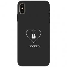Силиконовый чехол на Apple iPhone XS Max / Эпл Айфон Икс Эс Макс с рисунком "Locked W" Soft Touch черный Силиконовый чехол на Apple iPhone XS Max / Эпл Айфон Икс Эс Макс с рисунком "Locked W" Soft Touch черный