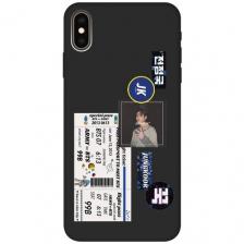 Силиконовый чехол на Apple iPhone XS Max / Эпл Айфон Икс Эс Макс с рисунком "BTS Stickers" Soft Touch черный Силиконовый чехол на Apple iPhone XS Max / Эпл Айфон Икс Эс Макс с рисунком "BTS Stickers" Soft Touch черный
