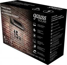 Светильник фасадный Gauss GS091 0.04Вт светодиод.лампа солнеч.бат. черный GS091 Светильник фасадный Gauss GS091 0.04Вт светодиод.лампа солнеч.бат. черный GS091