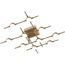 Люстра потолочная светодиодная золотая на штанге Delight Collection Molecular MX18001067-10A gold DeLight Collection Люстра потолочная светодиодная золотая на штанге Delight Collection Molecular MX18001067-10A gold DeLight Collection