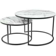Набор кофейных столиков Bradex Home Tango белый мрамор с черными ножками (RF 0601) (круглая столешница, О-образная опора) Набор кофейных столиков Bradex Home Tango белый мрамор с черными ножками (RF 0601) (круглая столешница, О-образная опора)