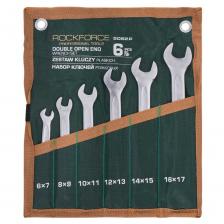 Практичный и универсальный набор рожковых гаечных ключей, включающий размеры от 6x7 до 16x17 мм, предназначен для работы с шестигранными болтами и гайками. Идеален для применения в автомастерских, на промышленных предприятиях, в строительстве и быту.Преимущества:Двусторонняя конструкция: Каждый ключ имеет две рабочие головки с разными размерами — экономит место и расширяет функциональность.Оптимальный диапазон размеров: Подходит для самых популярных типоразмеров крепежей — от точной настройки до работы с силовыми соединениями.Компактное хранение: Ключи удобно размещены на полотне — легко хранить, брать с собой на выездные работы или в сервис.Удобство доступа: Рожковый тип ключа позволяет работать в ограниченном пространстве, когда торец крепежа недоступен — особенно полезен при ремонтах техники.Широкая область применения: Используется в сборке и демонтаже механизмов, ремонте автомобилей, монтаже конструкций, в коммунальном хозяйстве и слесарных мастерских.Простота конструкции и надёжность: Без лишних деталей, но максимально эффективен в ежедневных задачах — ключ, проверенный временем. Практичный и универсальный набор рожковых гаечных ключей, включающий размеры от 6x7 до 16x17 мм, предназначен для работы с шестигранными болтами и гайками. Идеален для применения в автомастерских, на промышленных предприятиях, в строительстве и быту.Преимущества:Двусторонняя конструкция: Каждый ключ имеет две рабочие головки с разными размерами — экономит место и расширяет функциональность.Оптимальный диапазон размеров: Подходит для самых популярных типоразмеров крепежей — от точной настройки до работы с силовыми соединениями.Компактное хранение: Ключи удобно размещены на полотне — легко хранить, брать с собой на выездные работы или в сервис.Удобство доступа: Рожковый тип ключа позволяет работать в ограниченном пространстве, когда торец крепежа недоступен — особенно полезен при ремонтах техники.Широкая область применения: Используется в сборке и демонтаже механизмов, ремонте автомобилей, монтаже конструкций, в коммунальном хозяйстве и слесарных мастерских.Простота конструкции и надёжность: Без лишних деталей, но максимально эффективен в ежедневных задачах — ключ, проверенный временем.