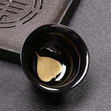 Традиционная Черная Керамическая чайная чашка с рисунком листьев дерева чайная чаша китайская зеркальная чайная посуда портативная чашка для медитации мастер чайная чашка Традиционная Черная Керамическая чайная чашка с рисунком листьев дерева чайная чаша китайская зеркальная чайная посуда портативная чашка для медитации мастер чайная чашка