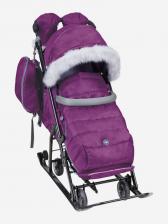 Санки-коляска комбинированная Nika"Ника детям 7-5Н" НД7-5Н вишневый в клетку, Розовый Санки-коляска комбинированная Nika"Ника детям 7-5Н" НД7-5Н вишневый в клетку, Розовый