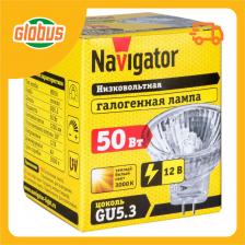Лампа галогенная Navigator GU5.3 12В 3000К теплый белый свет Лампа галогенная Navigator GU5.3 12В 3000К теплый белый свет