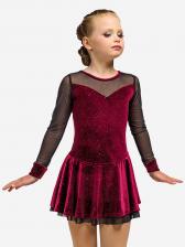 Платье для фигурного катания бархат Танцующие, Красный Платье для фигурного катания бархат Танцующие, Красный