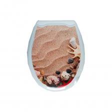 Сиденье для унитаза Мультипласт Групп с рисунком Песок MPG7563 Сиденье для унитаза Мультипласт Групп с рисунком Песок MPG7563