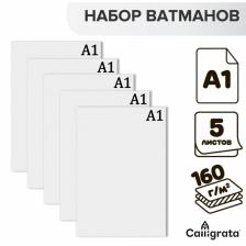 Набор ватманов чертёжных А1, 160 г/м?, 5 листов Набор ватманов чертёжных А1, 160 г/м?, 5 листов