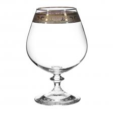 Набор рюмок для бренди Crystal Bohemia ANGELA, декор Диарит, декорирование золотом, 400 мл (набор 6 шт) Набор рюмок для бренди Crystal Bohemia ANGELA, декор Диарит, декорирование золотом, 400 мл (набор 6 шт)