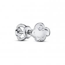 Серебряная серьга с бриллиантом Серебряная серьга с бриллиантом