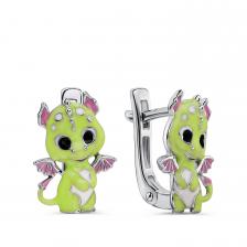 Серебряные серьги с эмалью Серебряные серьги с эмалью