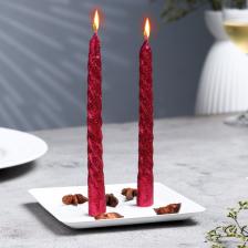 Набор свечей витых, 1.5x15 см, 2 шт., блестки, красный Набор свечей витых, 1.5x15 см, 2 шт., блестки, красный