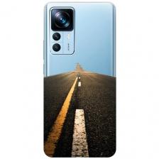 Силиконовый чехол на Xiaomi 12T, 12T Pro, Сяоми 12Т, 12Т Про с 3D принтом "Road" прозрачный Силиконовый чехол на Xiaomi 12T, 12T Pro, Сяоми 12Т, 12Т Про с 3D принтом "Road" прозрачный