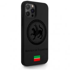 Черный силиконовый чехол SignumCase для iPhone 12/12 Pro Черный лаковый Герб Татарстана для Айфон 12/12 Про Черный силиконовый чехол SignumCase для iPhone 12/12 Pro Черный лаковый Герб Татарстана для Айфон 12/12 Про
