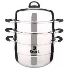 Мантоварка-пароварка Rashel R-028, четырехуровневая, 28 см, нержавеющая сталь Мантоварка-пароварка Rashel R-028, четырехуровневая, 28 см, нержавеющая сталь
