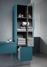 PREMIUM Колонна подвесная с распашной дверью, с зеркалом внутри, одним выдвижным ящиком, реверсивная 55504 Grigio nuvola, 35x38x150 PREMIUM Колонна подвесная с распашной дверью, с зеркалом внутри, одним выдвижным ящиком, реверсивная 55504 Grigio nuvola, 35x38x150