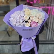 Букет живых цветов KIWIGIFTS Букет цветов живые Розы, Пионы, Гортензия, Хризантема, Диантус Букет живых цветов KIWIGIFTS Букет цветов живые Розы, Пионы, Гортензия, Хризантема, Диантус