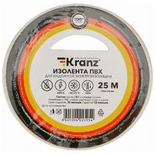 Изолента Kranz ПВХ, 0.13х15 мм, 25 м, белая Изолента Kranz ПВХ, 0.13х15 мм, 25 м, белая