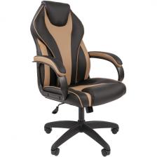 Кресло офисное на колесиках с каркасом из пластика Chairman 299 экопремиум черный/бежевый CHAIRMAN Кресло офисное на колесиках с каркасом из пластика Chairman 299 экопремиум черный/бежевый CHAIRMAN