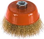 Корщетка-насадка Sturm! тип "чашка" М14, D100мм, латунир. волнистая пров 5240103 Корщетка-насадка Sturm! тип "чашка" М14, D100мм, латунир. волнистая пров 5240103