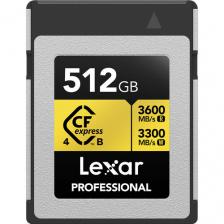 Карта памяти Lexar 512GB Professional GOLD Cfexpress B 4.0 3600/3300/3000 MB/s LCXEXP4512G-RNENG Карта памяти Lexar 512GB Professional GOLD Cfexpress B 4.0 3600/3300/3000 MB/s LCXEXP4512G-RNENG