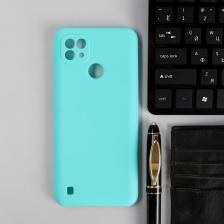 Чехол PERO, для телефона Realme C21, силиконовый, бирюзовый Чехол PERO, для телефона Realme C21, силиконовый, бирюзовый