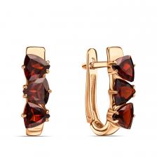 Золотые серьги с гранатом Золотые серьги с гранатом